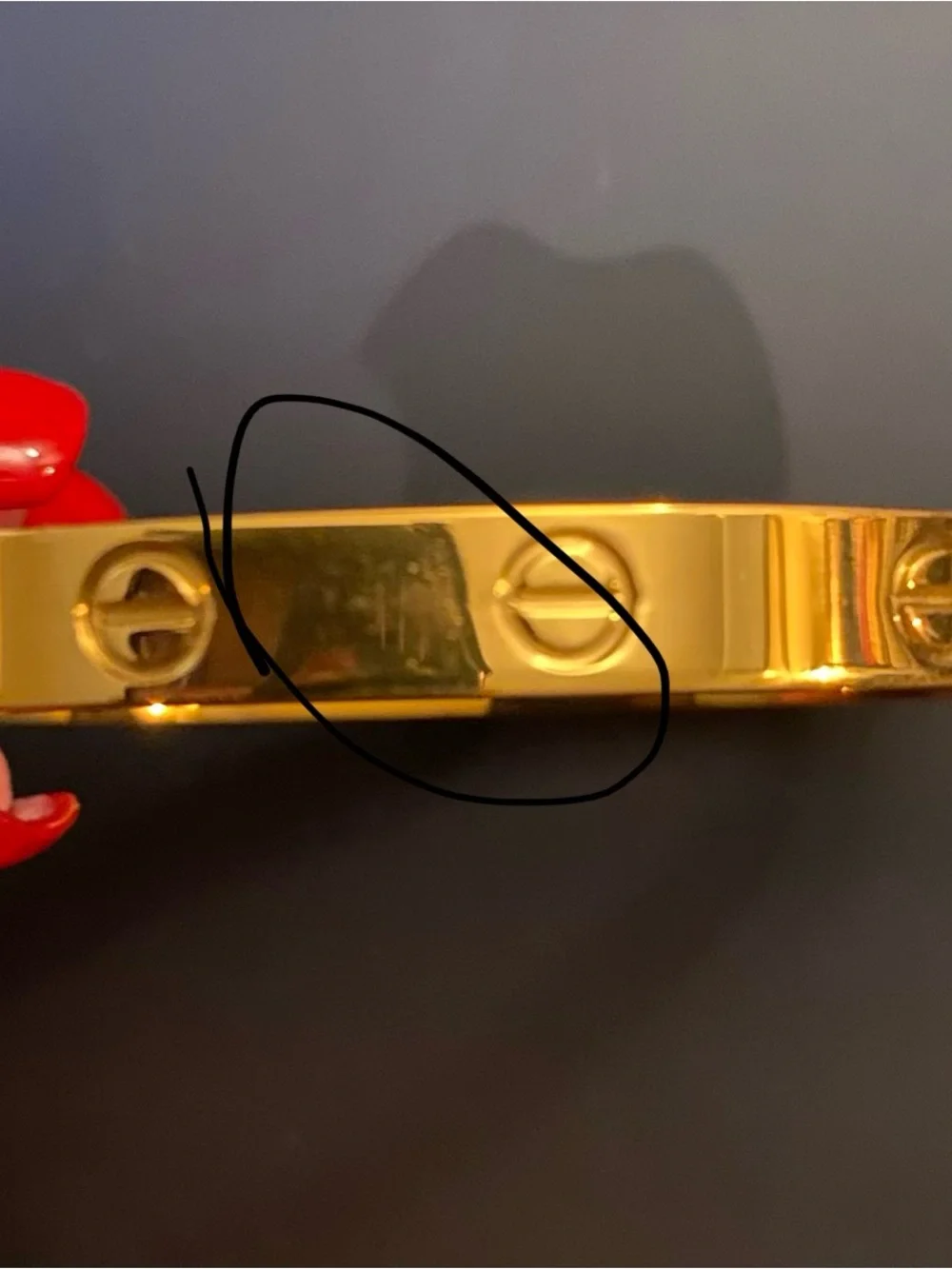 Waterproof Gold Screw Motif Bangle Bracelet